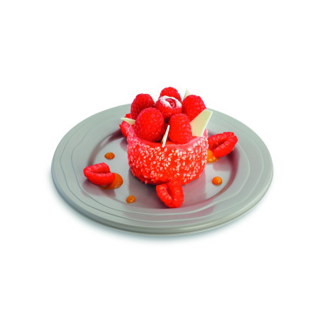 Assiette réutilisable PLATIPACK WAVE Ø240mm taupe