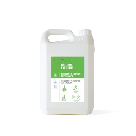 Nettoyant dégraissant biotechnologique multi-usages Ecolabel MULTIWAY FRAÎCHEUR - Bidon de 5L