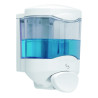 Distributeur de savon liquide ou gel système poussoir CRYSTAL 450ML col. blanc/transparent