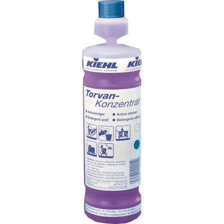 Détergent concentré actif usage quotidien ou intensif pour les sols  TORVAN  - Flacon-doseur de 1L
