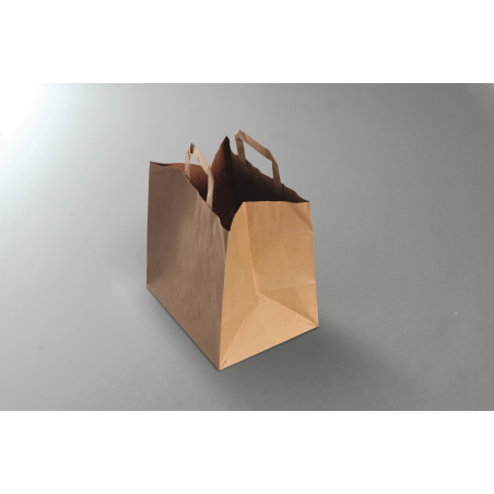 Sac cabas kraft brun 80gr/m² 26x20x28 cm avec anses plates