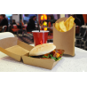 Cornet à frites médium  9x13,2x13 cm kraft brun recyclable 100 par sachet