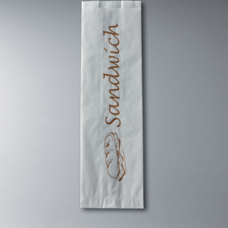 Sac sandwich blanc 12+3 x 30 cm kraft