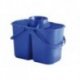 Seau 2 cuves avec essoreur 15L col. bleu