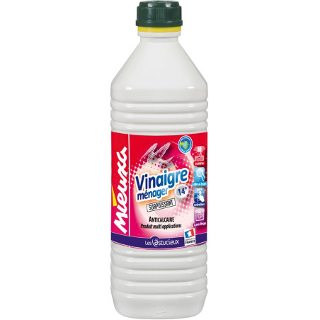 Vinaigre blanc ménager 14° MIEUXA - Flacon de 1L