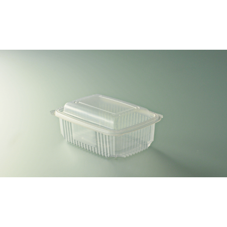 Barquette multi-fonctions charnière 750 g en PP micro-ondable - 17,5x11,7x6 cm