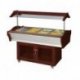 Buffet chaud central sur roulettes - Coloris bois teinte acajou - Gafic SB-H-GN155