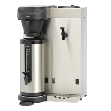 Machine à café avec tirage d'eau chaude - 1 thermo 2,4 L - 18L/h - 3,2 kW - 230V mono - 420x380x650 mm