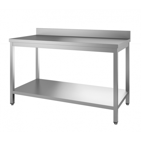 Table adossée avec étagère pieds carrés 1200 x 700 x 850/900 mm