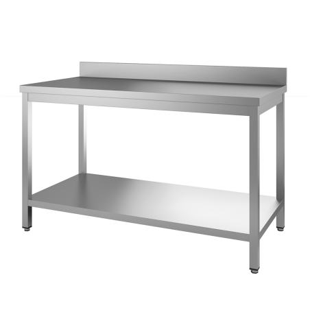 Table adossée avec étagère pieds carrés 1200 x 700 x 850/900 mm