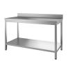 Table adossée avec étagère pieds carrés 1200 x 700 x 850/900 mm