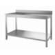 Table adossée avec étagère pieds carrés 1400 x 700 x 850/900 mm
