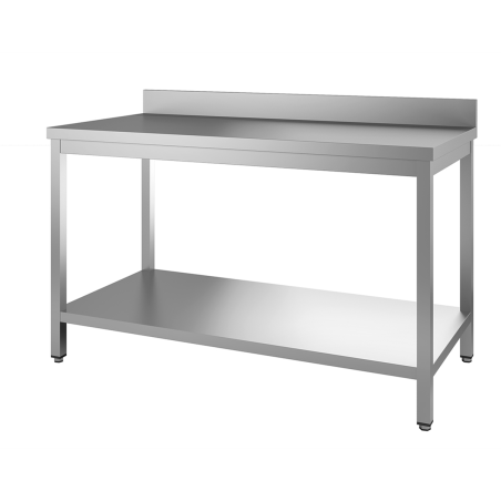 Table adossée avec étagère pieds carrés 1400 x 700 x 850/900 mm