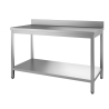 Table adossée avec étagère pieds carrés 1400 x 700 x 850/900 mm