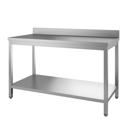 Table adossée avec étagère pieds carrés 1600 x 700 x 850/900 mm