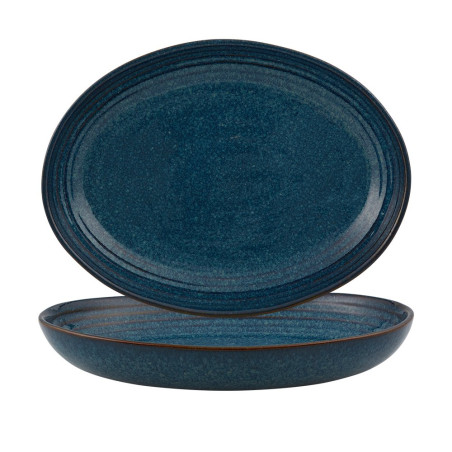 Assiette oblong - Grès Ø 27x20x4,5 cm - Gemstone Lapis Lazuli