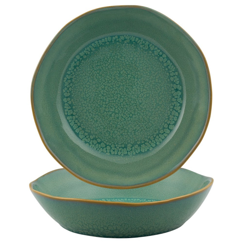Assiette creuse 90 cl - Grès Ø 22x2,5 cm - Gemstone Jade