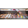 Assiette creuse 22,5cm Brush en opale blanc et cherry