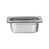 Bac gastronorme plein inox 18/10 - ép 8/10ème - GN 1/9 - hauteur 65 mm - 176x108 mm