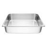 Bac gastronorme plein inox 18/10 - ép 8/10ème - GN 2/1 - hauteur 150 mm - 650x530 mm