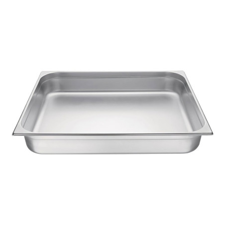 Bac gastronorme plein inox 18/10 - ép 8/10ème - GN 2/1 - hauteur 100 mm - 650x530 mm