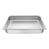 Bac gastronorme plein inox 18/10 - ép 8/10ème - GN 2/1 - hauteur 100 mm - 650x530 mm
