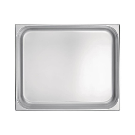 Bac gastronorme plein inox 18/10 - ép 8/10ème - GN 2/1 - hauteur 100 mm - 650x530 mm