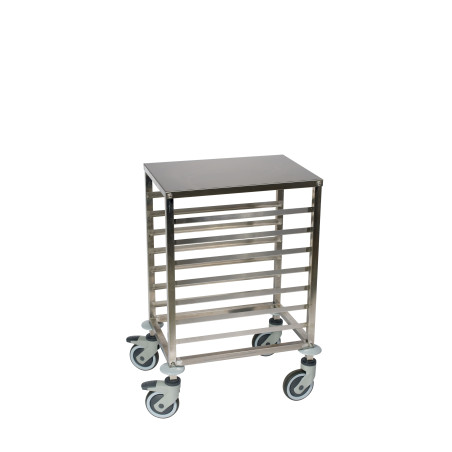 Echelle gastronorme 7 niveaux GN 2/1 en inox avec plan de travail
