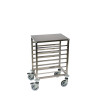 Echelle gastronorme 7 niveaux GN 2/1 en inox avec plan de travail
