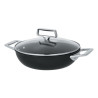 Sauteuse Castel'Pro® Ø 24 cm  en aluminium - Avec couvercle et 2 anses rivetées