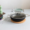 Sauteuse Castel'Pro® Ø 24 cm  en aluminium - Avec couvercle et 2 anses rivetées