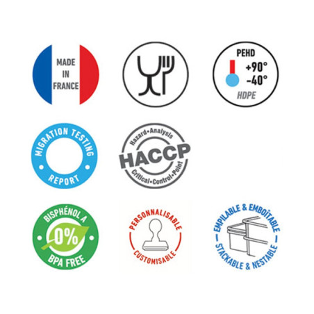 Lot de 7 bacs de prélèvement avec couvercle 3L - 1 bac de chaque couleur