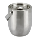 Seau à glace inox 1 litre double paroi isotherme - 14x14x15,5 cm