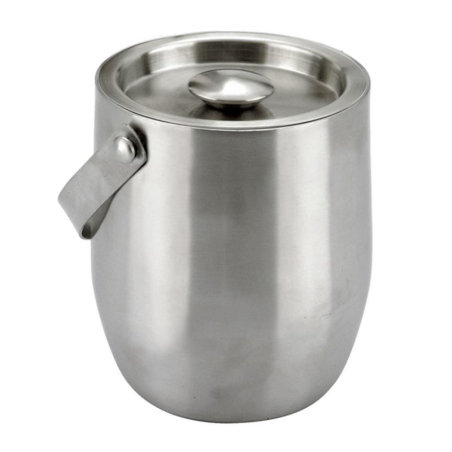 Seau à glace inox 1 litre double paroi isotherme - 14x14x15,5 cm