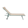 Transat de jardin Travis - vert et beige - acier + textilène