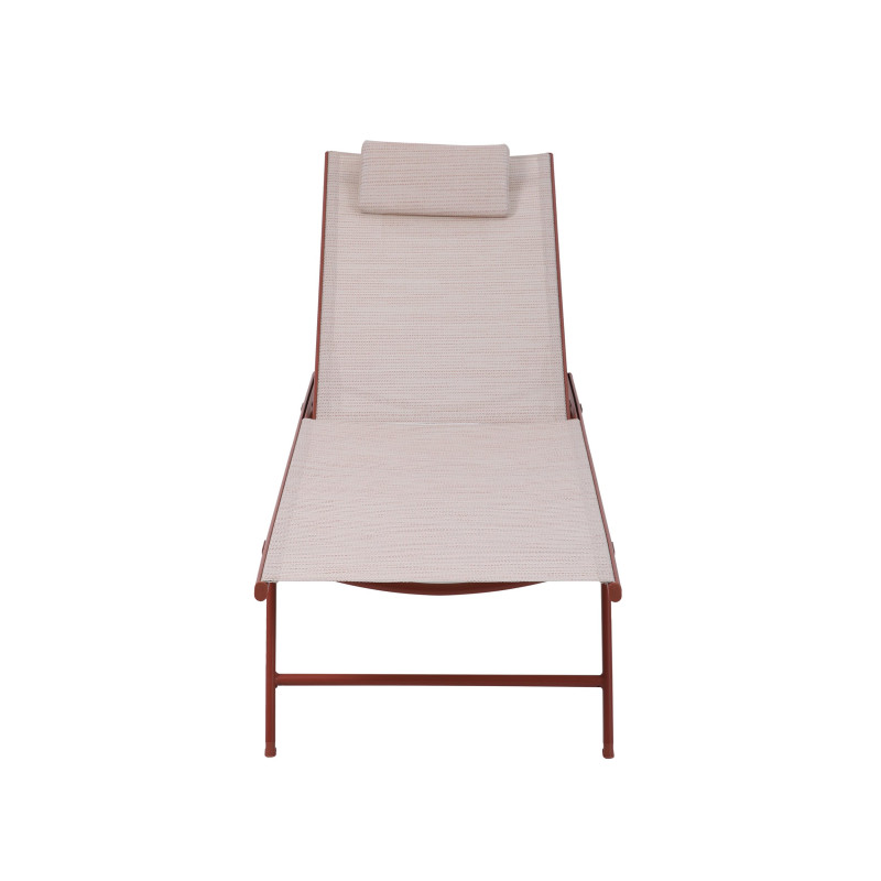 Transat de jardin Travis - terracotta et acier + Textilène