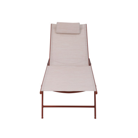 Transat de jardin Travis - terracotta et acier + Textilène
