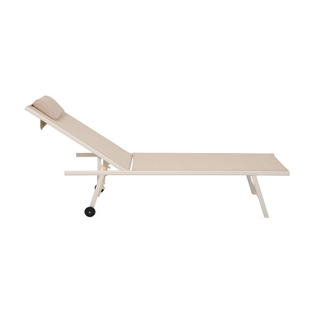 Transat de jardin Travis - beige et acier + textilène