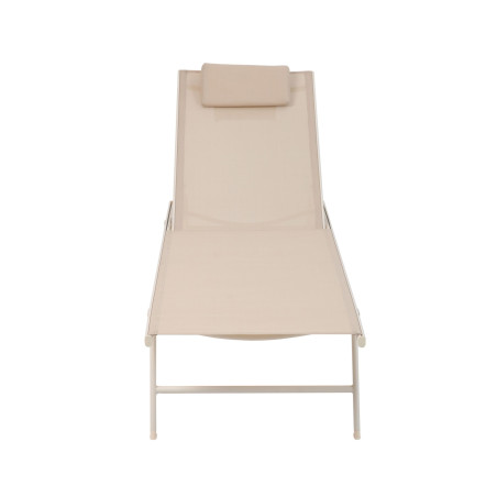 Transat de jardin Travis - beige et acier + textilène
