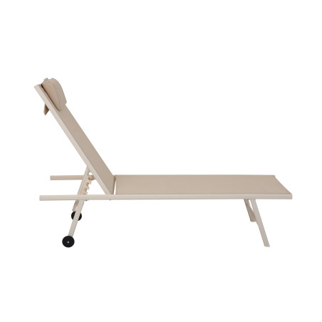 Transat de jardin Travis - beige et acier + textilène