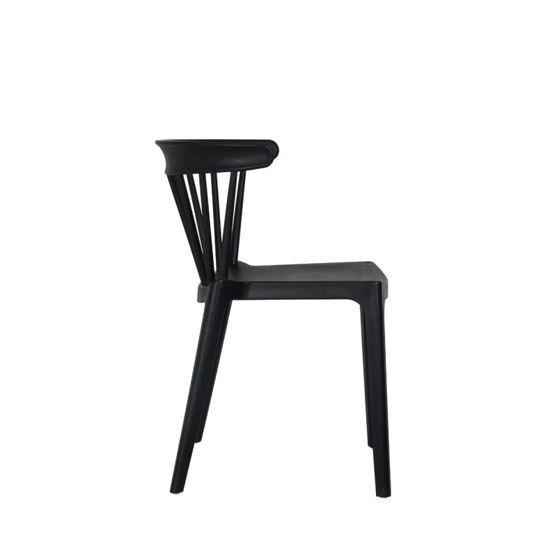 Chaise Windson - empilable polypropylène et fibre de verre - noir - 54x53x75cm