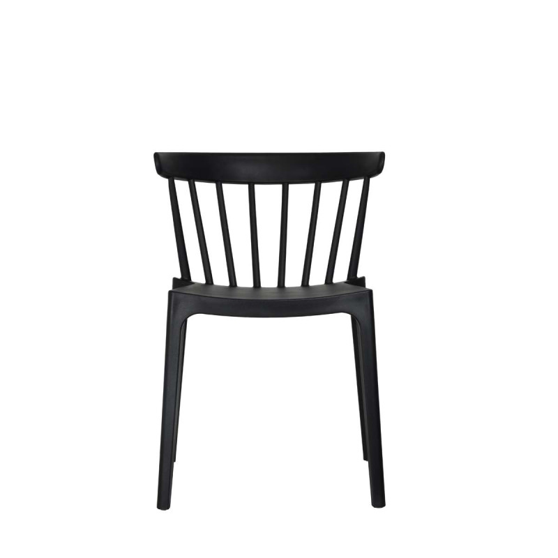 Chaise Windson - empilable polypropylène et fibre de verre - noir - 54x53x75cm