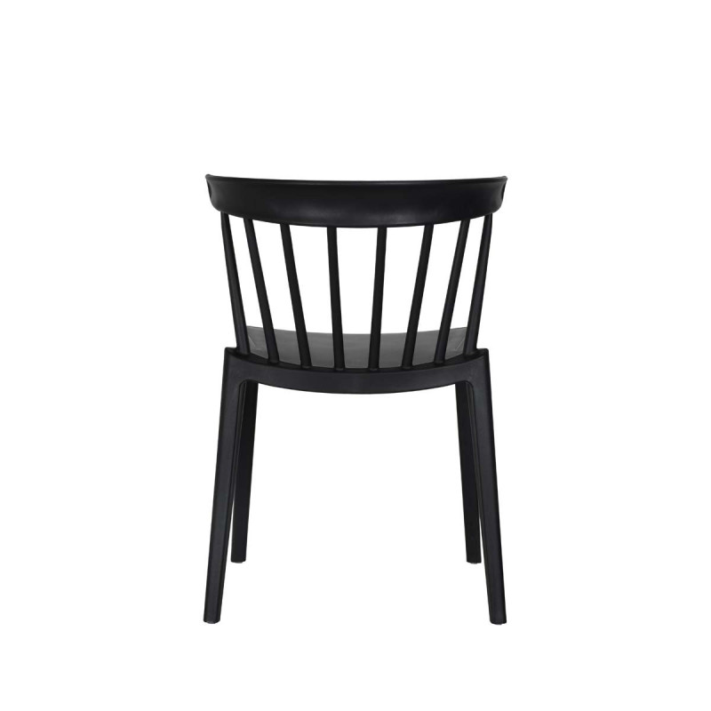 Chaise Windson - empilable polypropylène et fibre de verre - noir - 54x53x75cm