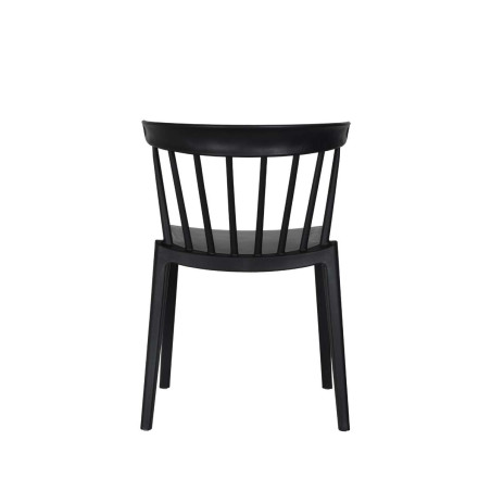 Chaise Windson - empilable polypropylène et fibre de verre - noir - 54x53x75cm