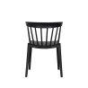 Chaise Windson - empilable polypropylène et fibre de verre - noir - 54x53x75cm