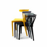 Chaise Windson - empilable polypropylène et fibre de verre - noir - 54x53x75cm