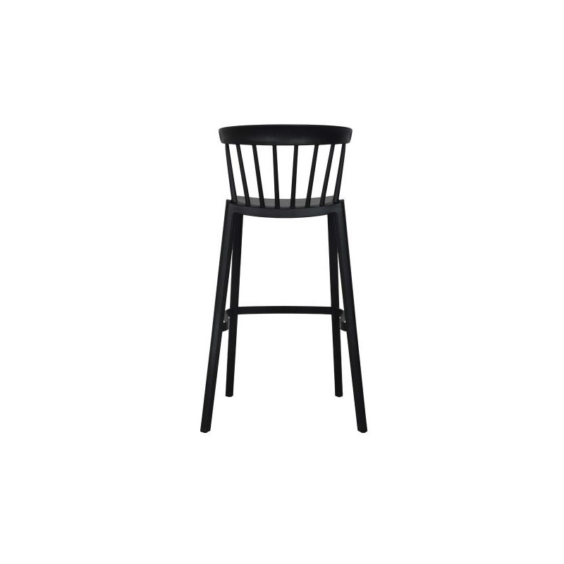 Tabouret de bar Windson - empilable polypropylène - noir - 56x55x103cm