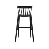 Tabouret de bar Windson - empilable polypropylène - noir - 56x55x103cm
