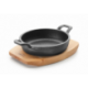 Plat magma en fonte sur socle en bois rond Ø12 cm