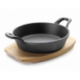 Plat magma en fonte sur socle en bois rond Ø15 cm